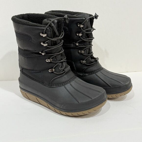 High Sierra Blaine Winter Snow Boots Waterproof Black with Leather Youth Size 3M - Picture 11 of 13